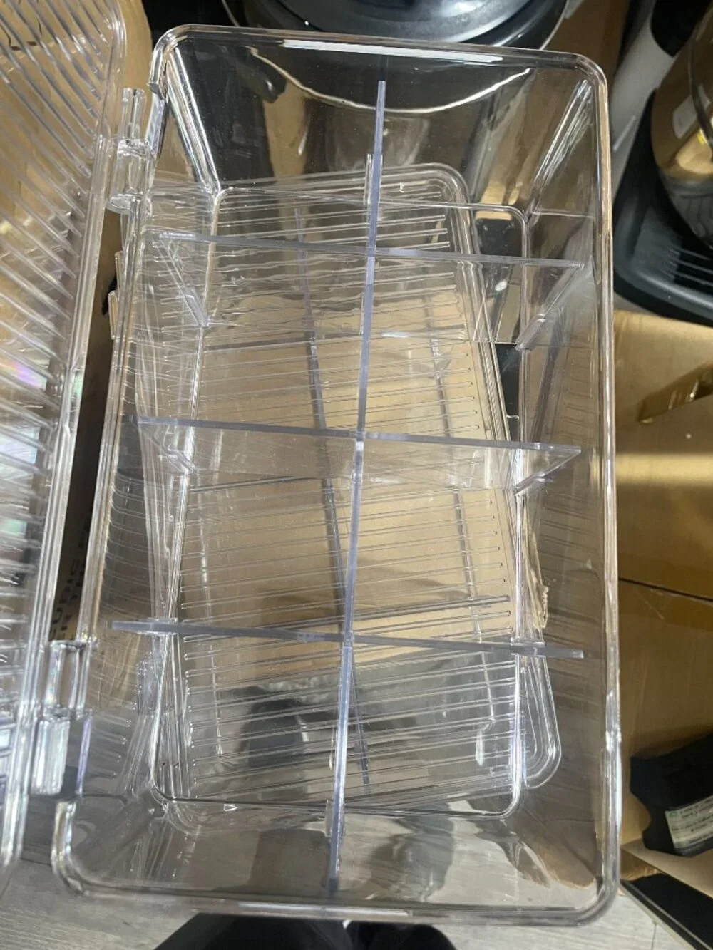 2 Pack Clear Plastic Storage Bins and Lids for Fridge and Pantry Stackable Organ